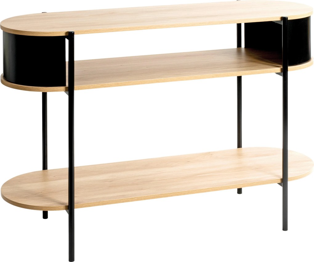XXXLutz KONZOLOVÝ STOLÍK, čierna, farba duba, kov, kompozitné drevo, 110/39/76 cm - Online Only obývacie izby - 001931037139