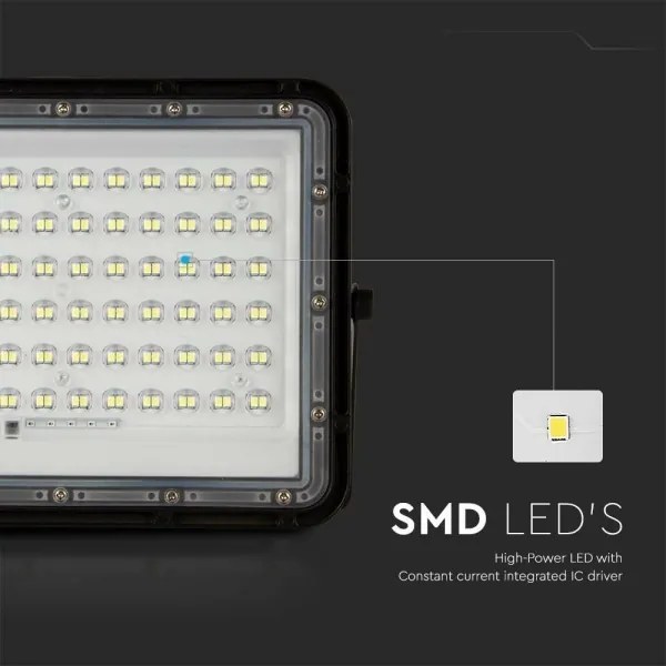 LED Vonkajší solárny reflektor LED/15W/3,2V IP65 4000K čierna + DO