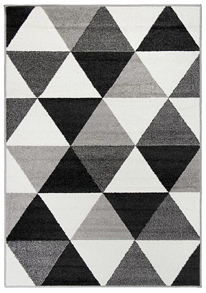 Kusový koberec Lotto 665 HR5 E, 67x120, čiernobiela, chodba / predsieň, Oriental Weavers