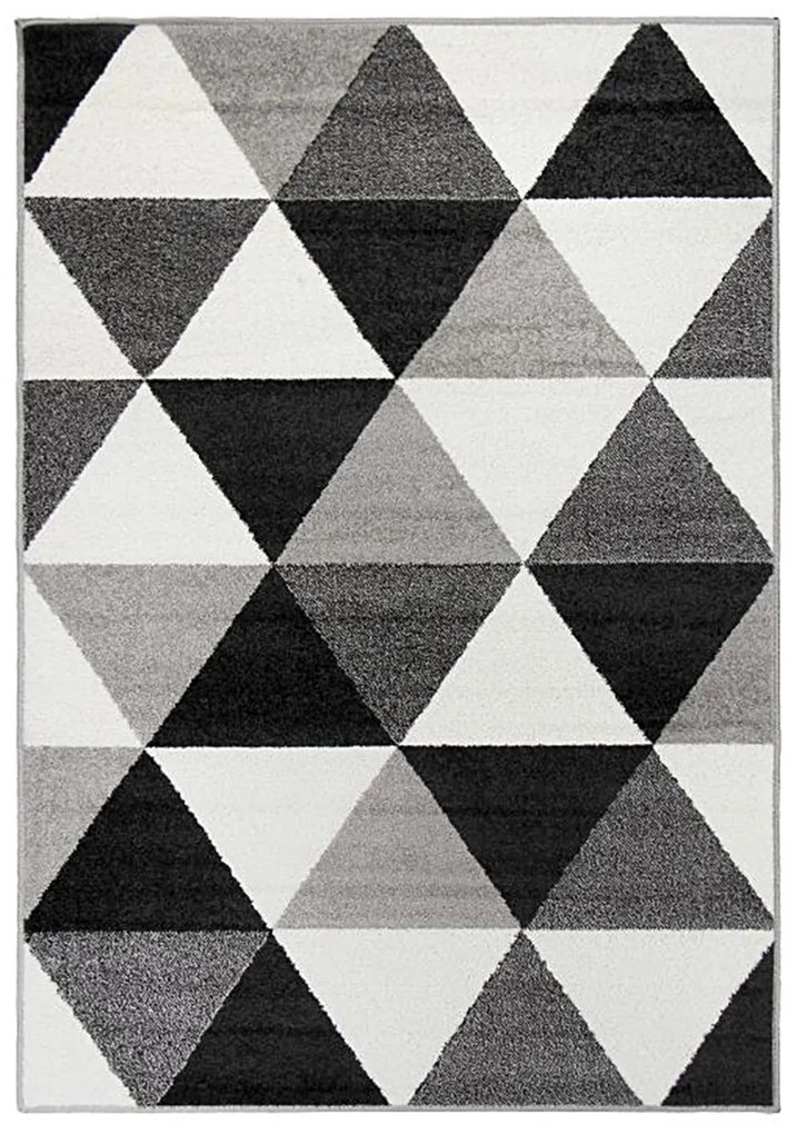 Oriental Weavers, Kusový koberec Lotto 665 HR5 E, 133x190, čiernobiela, chodba / predsieň
