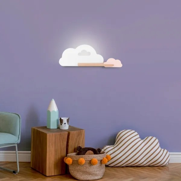 LED Detské nástenné svietidlo s poličkou CLOUD LED/5W/230V biela/ružová
