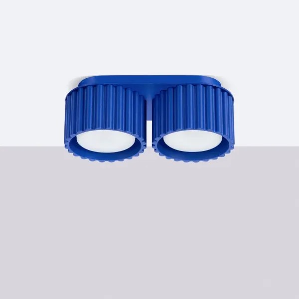 Sollux SL.1813 - Bodové svietidlo AURA 2xGX53/10W/230V modré
