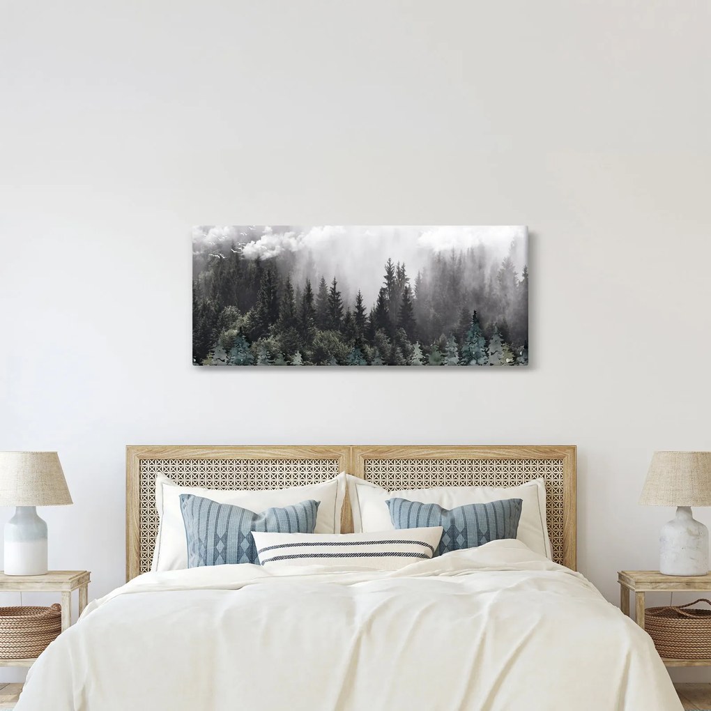 Obraz - Les s ilustrovanými prvkami (120x50 cm)