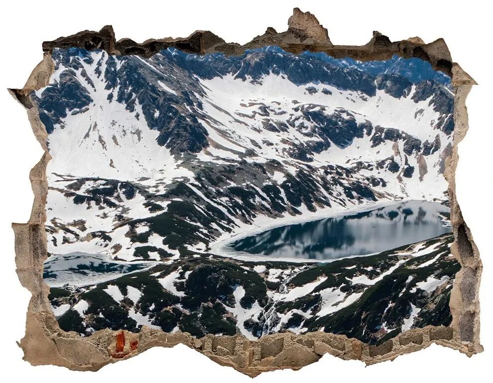 Díra 3D ve zdi nálepka Jazero v tatrách nd-k-157460493