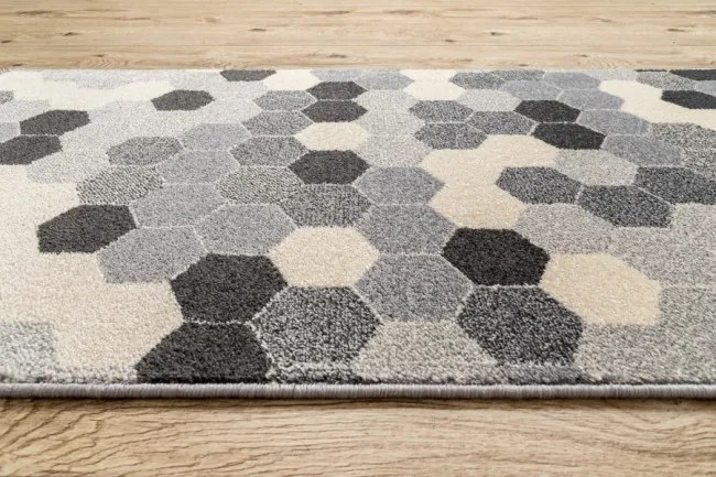 Behúň HEOS 78537 sivý / krém HEXAGON