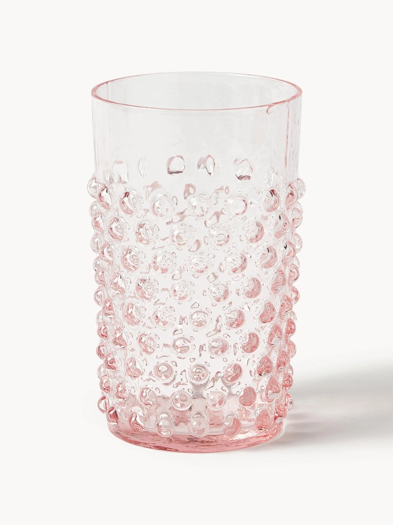 Ručne fúkané poháre Hobnail, 6 ks