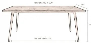 DUTCHBONE ALAGON jedálenský stôl 160 x 90 cm
