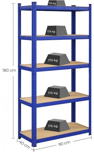 Policový regál SONGMICS 180 x 90 x 40 cm - GLR040Q01