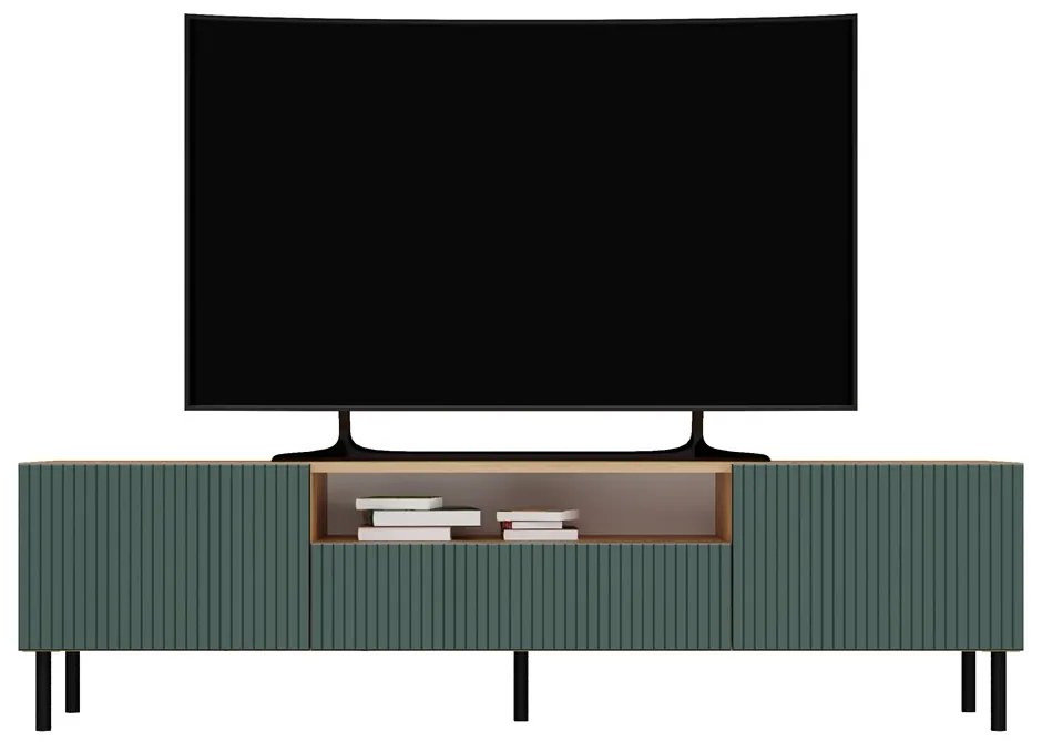 TV stolík KAMA 160 cm dub artisan/zelený