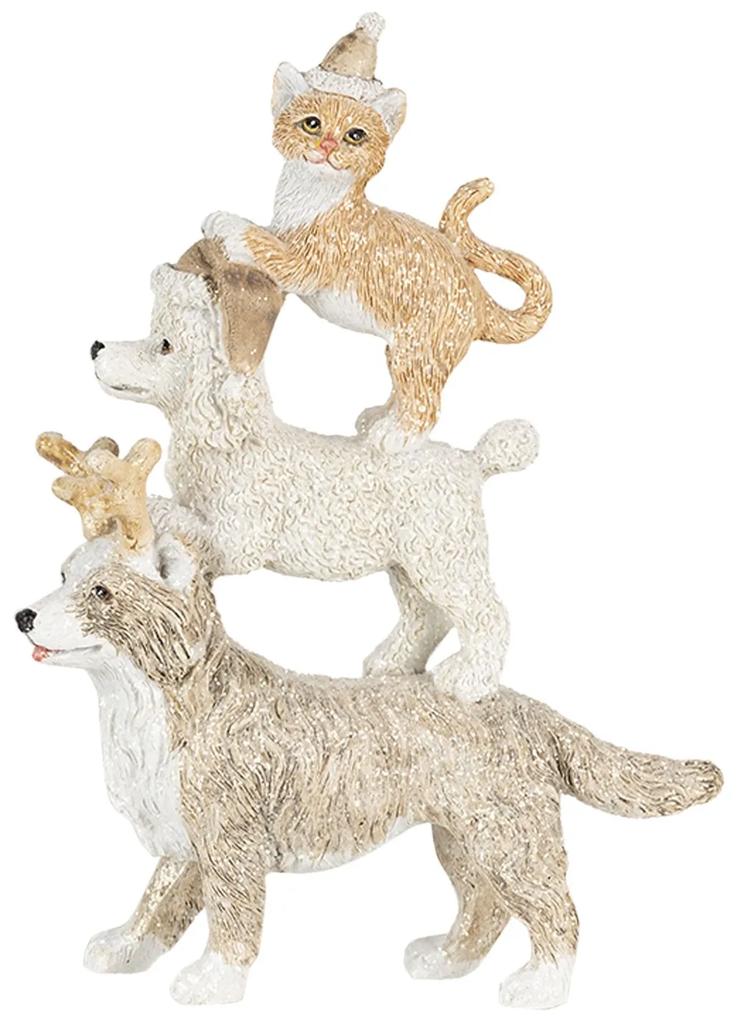 Vianočné dekoratívne soška zvieratiek s čiapkami - 12 * 4 * 17 cm