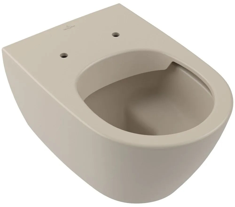 VILLEROY &amp; BOCH Subway 2.0 závesné WC s hlbokým splachovaním bez vnútorného okraja, 370 x 560 mm, Almond, s povrchom CeramicPlus, 5614R0AM