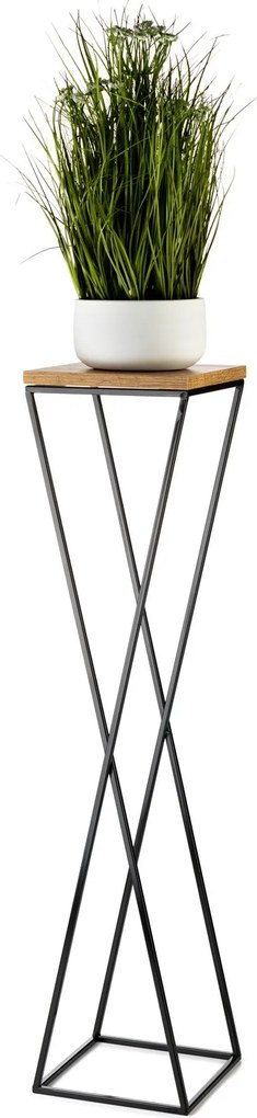STOJAN NA KVETINÁČ LOFT6 100X24X24 CM ČIERNA/HNEDÁ