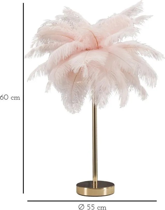 Ružová/v zlatej farbe stolová lampa (výška 55 cm) Palm Pink – Mauro Ferretti