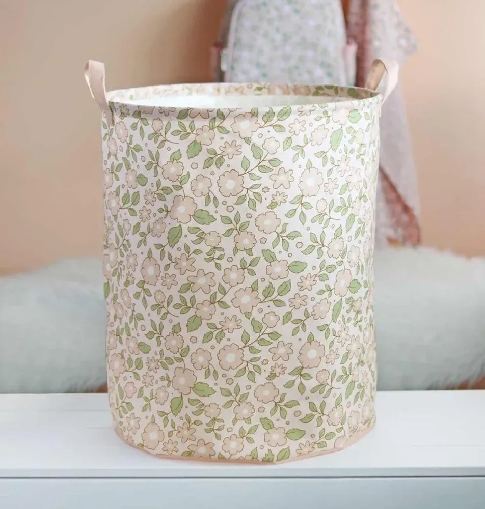 Úložný kôš na hračky kvety ružová o 40 cm