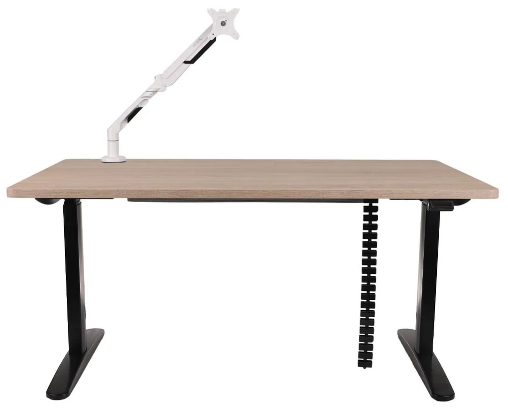 Grospol - Set: Písací stôl Alto 102 Black + držiak na monitor + kryt kábla
