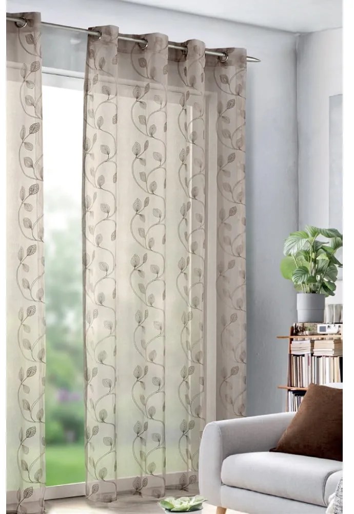 Hnedá voálová záclona 135x245 cm – Sehlbach