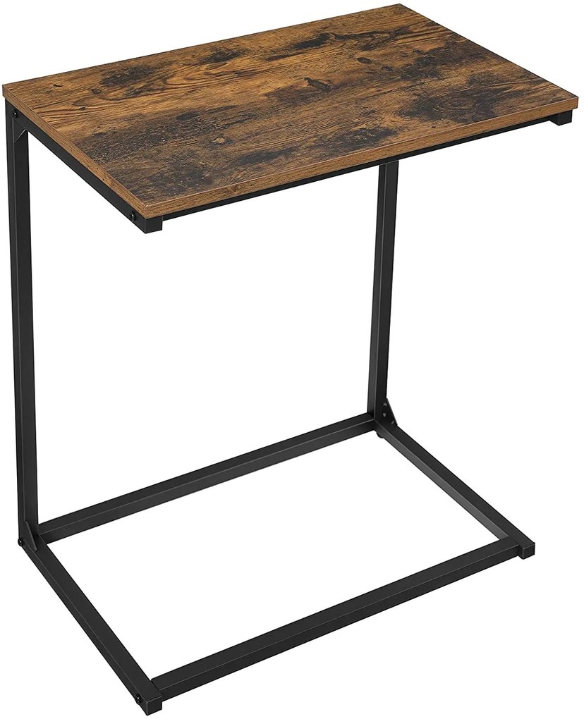 Odkladací stolík TAYLOR 55x35 cm, rustikálne hnedý