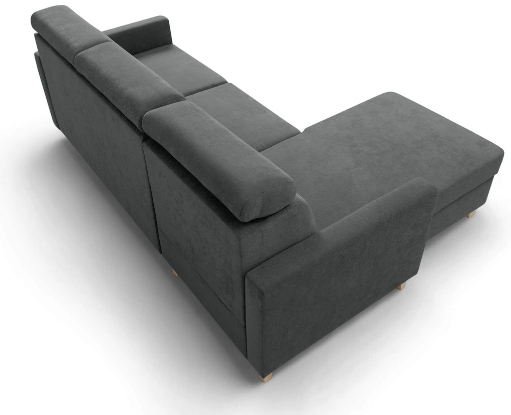 Rohová sedačka Vario s rozkladom univerzálna pravá/ľavá - sivý šenil Wind 89