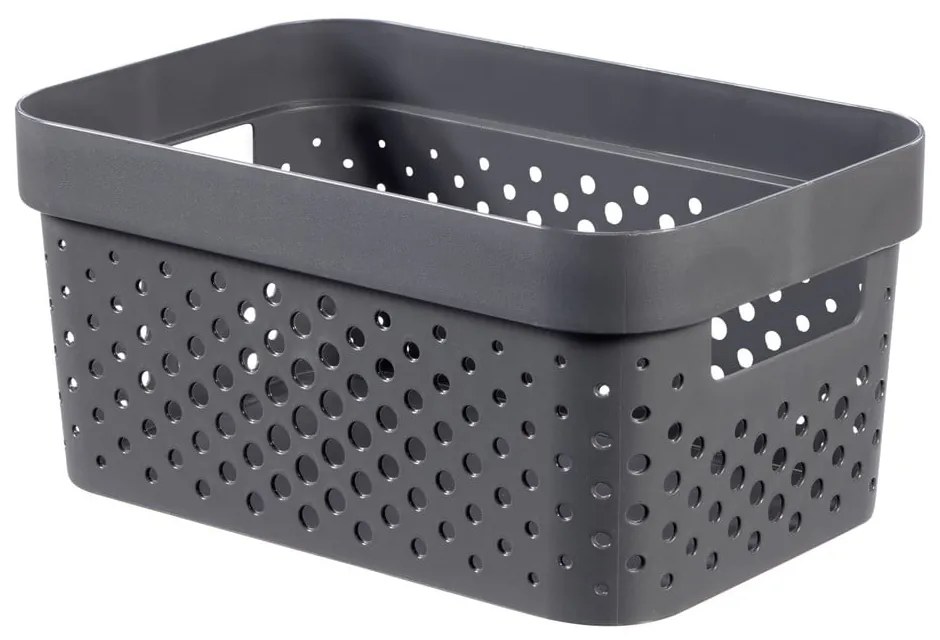 Sivý úložný košík Curver Infinity Dots, 4,5 l