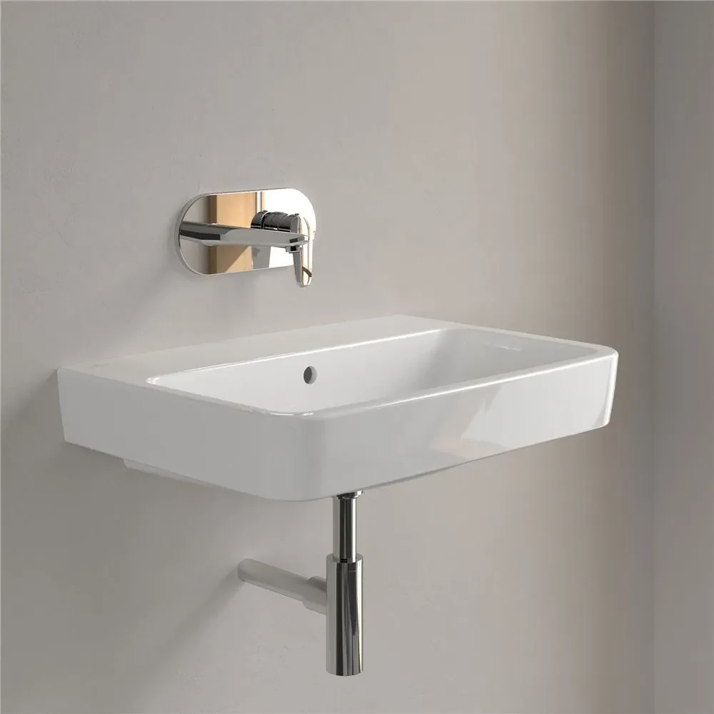 VILLEROY & BOCH O.novo závesné umývadlo bez otvoru (zadná a spodná strana brúsená), s prepadom, 650 x 460 mm, biela alpská, s povrchom AntiBac a CeramicPlus, 4A41KJT2