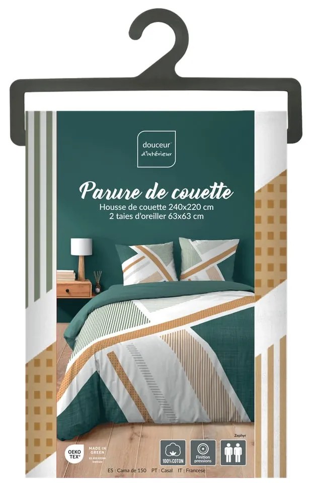 Biele bavlnené obliečky na dvojlôžko/predĺžené 240x220 cm Zephyr – douceur d'intérieur