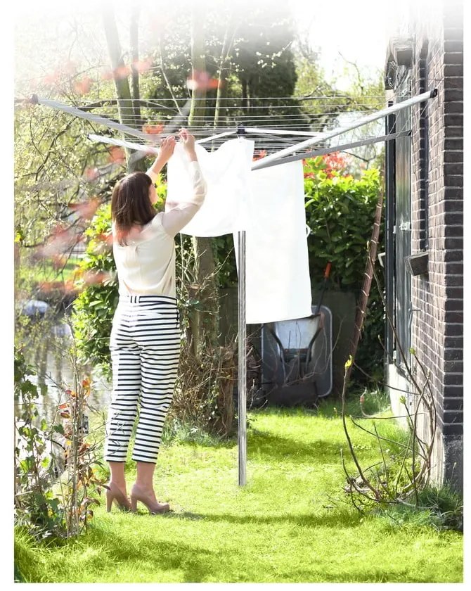 Vonkajší sušiak na bielizeň v striebornej farbe 50 m Topspinner – Brabantia