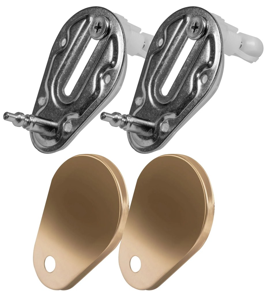 Rea Carlo, závesná WC misa + WC sedadlo, brúsené zlato, REA-C6942