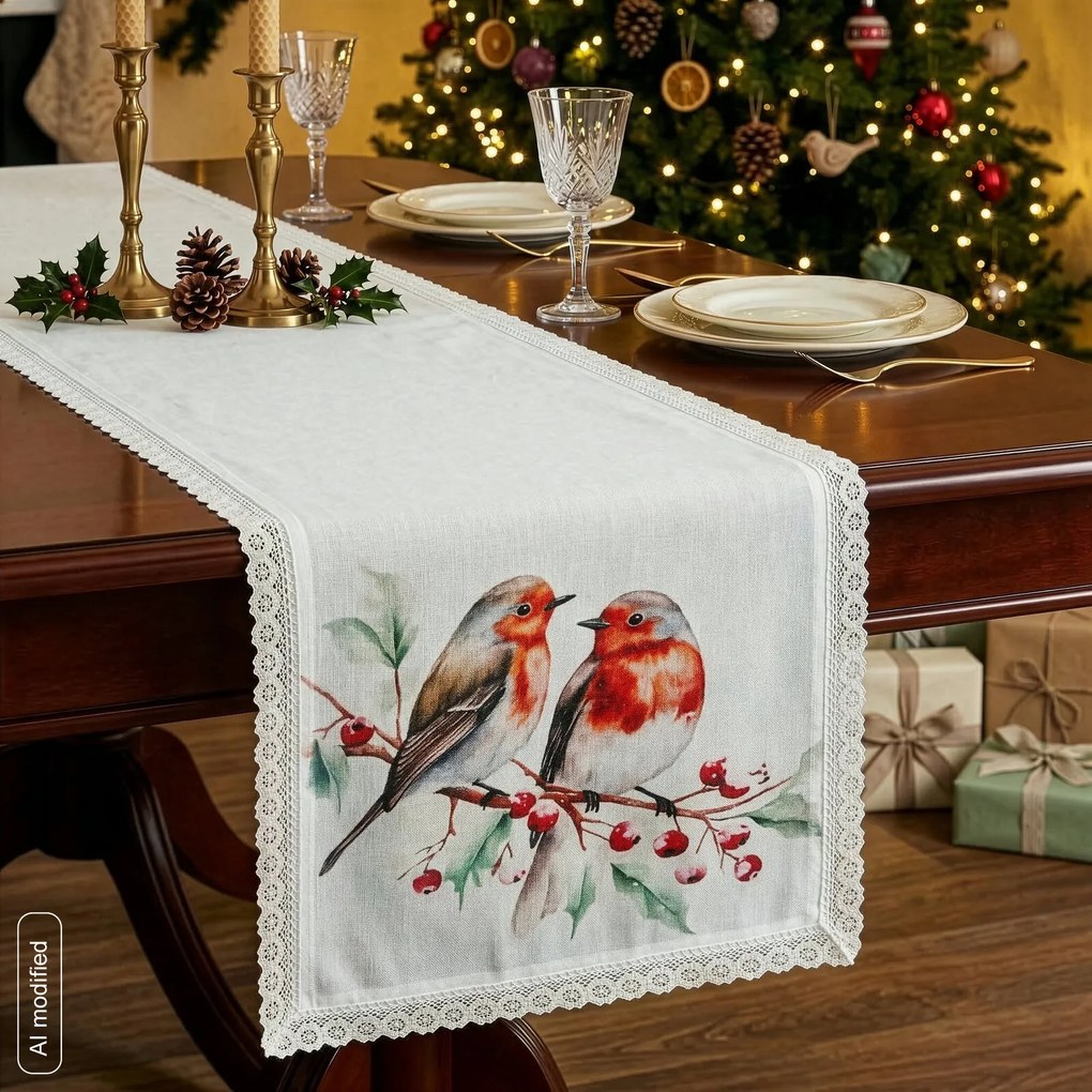 VIANOČNÝ BEHÚŇ NA STÔL XMAS10 40X140 CM VZOROVANÁ