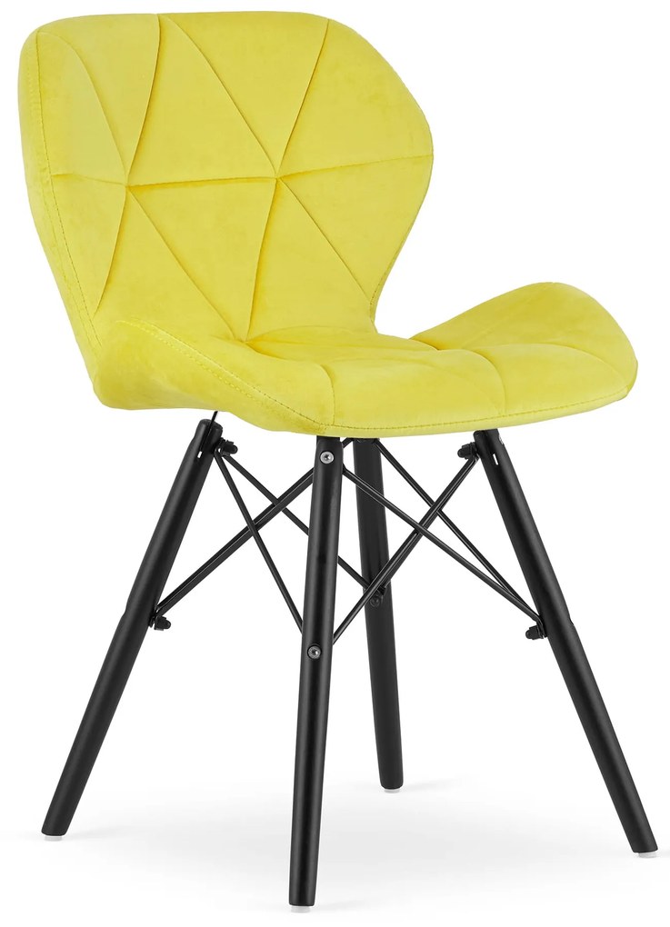 Stolička LAGO Velvet - žltá / nohy čierne x 3 9401 71 00 00