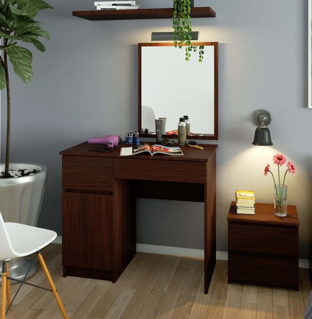 Kozmetický stolík so zrkadlom P-2/SL wenge ľavý