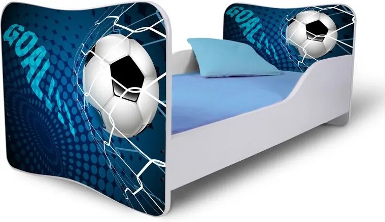 MAXMAX Detská posteľ FUTBAL modrá + matrac ZADARMO
