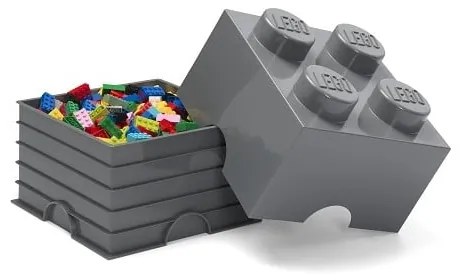 Detský tmavosivý úložný box LEGO® Square