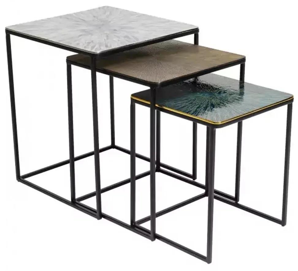 Odkladací stolík Ray Square set 3 ks 57,5 × 48 × 48 cm KARE DESIGN