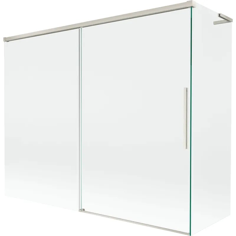 Mexen Rox, L 2-krídlová posuvná vaňová zástena 190 + 90 x 150 cm, 8mm číre sklo, oceľový profil, 8C9L-190-090-97-00