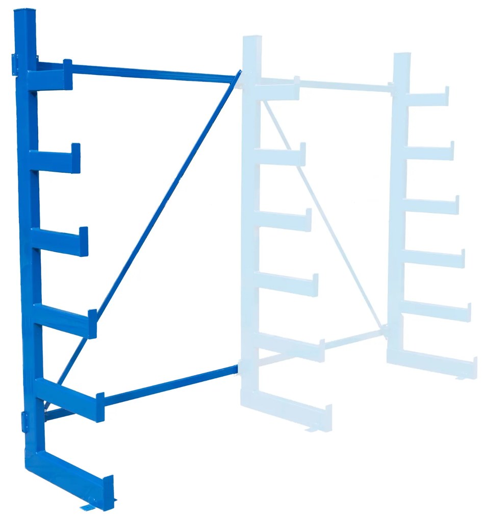 Konzolový regál prístavný, jednostranný, stromčekový, 2000 x 1330 x 624 mm, 6 poschodí