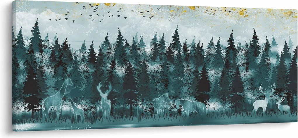 Obraz - Zvieratá v lese (120x50 cm)