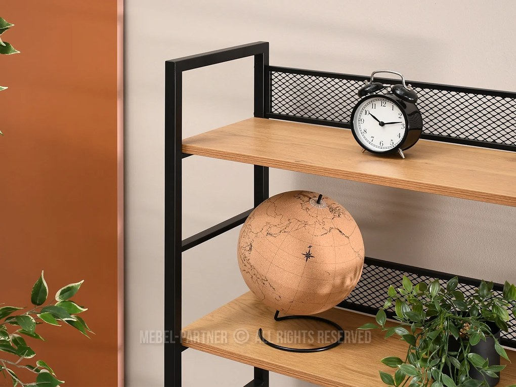 Regál Danube B (dub + čierna). Akcia -21%. Vlastná spoľahlivá doprava až k Vám domov. 1111336