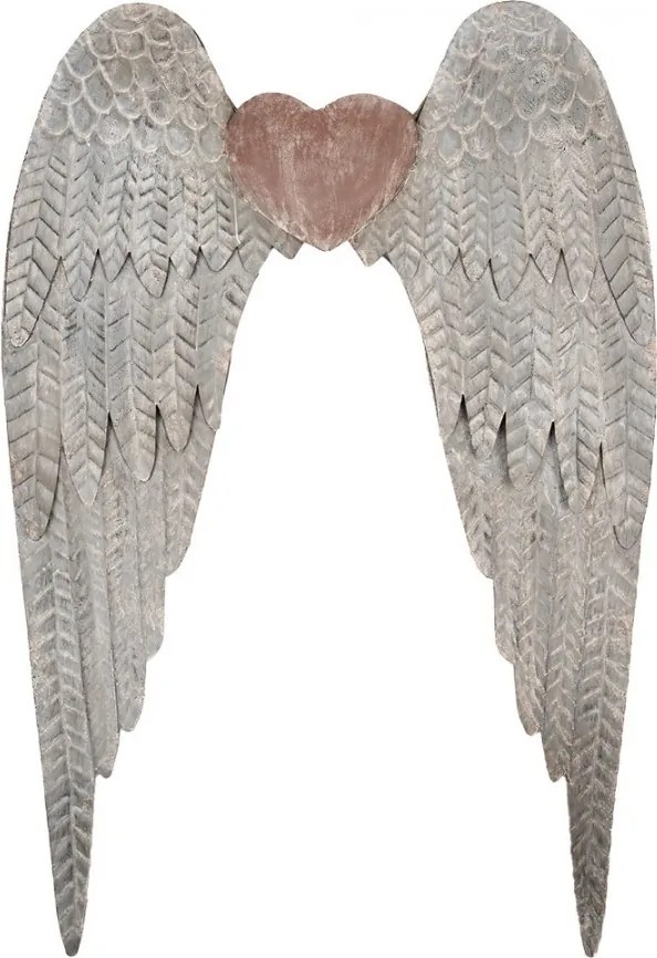 Zinková antik nástenná dekorácia anjelské krídla Wings Angel - 79*6*113 cm