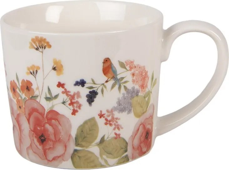 Porcelánový hrnček s kvetmi Flower & Fiesta - 12*8*7 cm / 275 ml