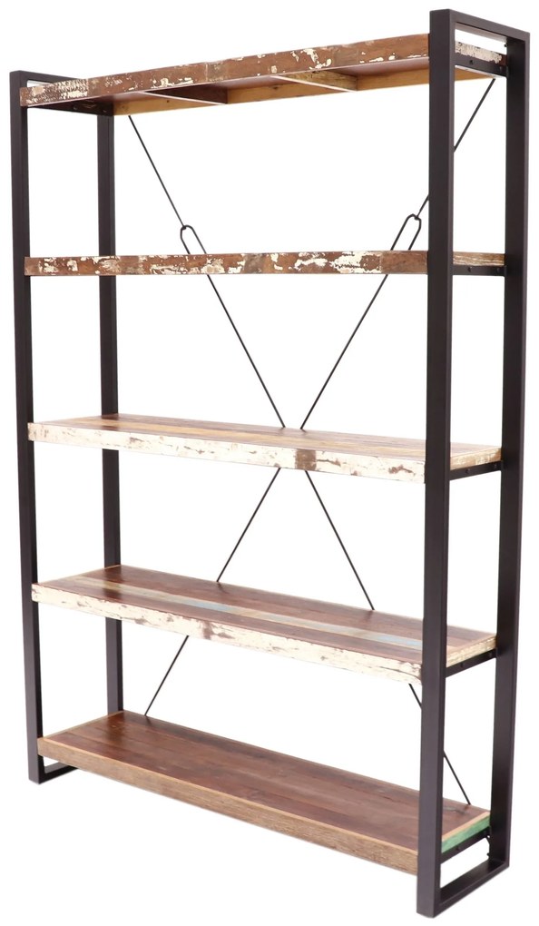 furniture-nabytek.cz - Knihovna regál 140x200x35 kov a dřevo mango