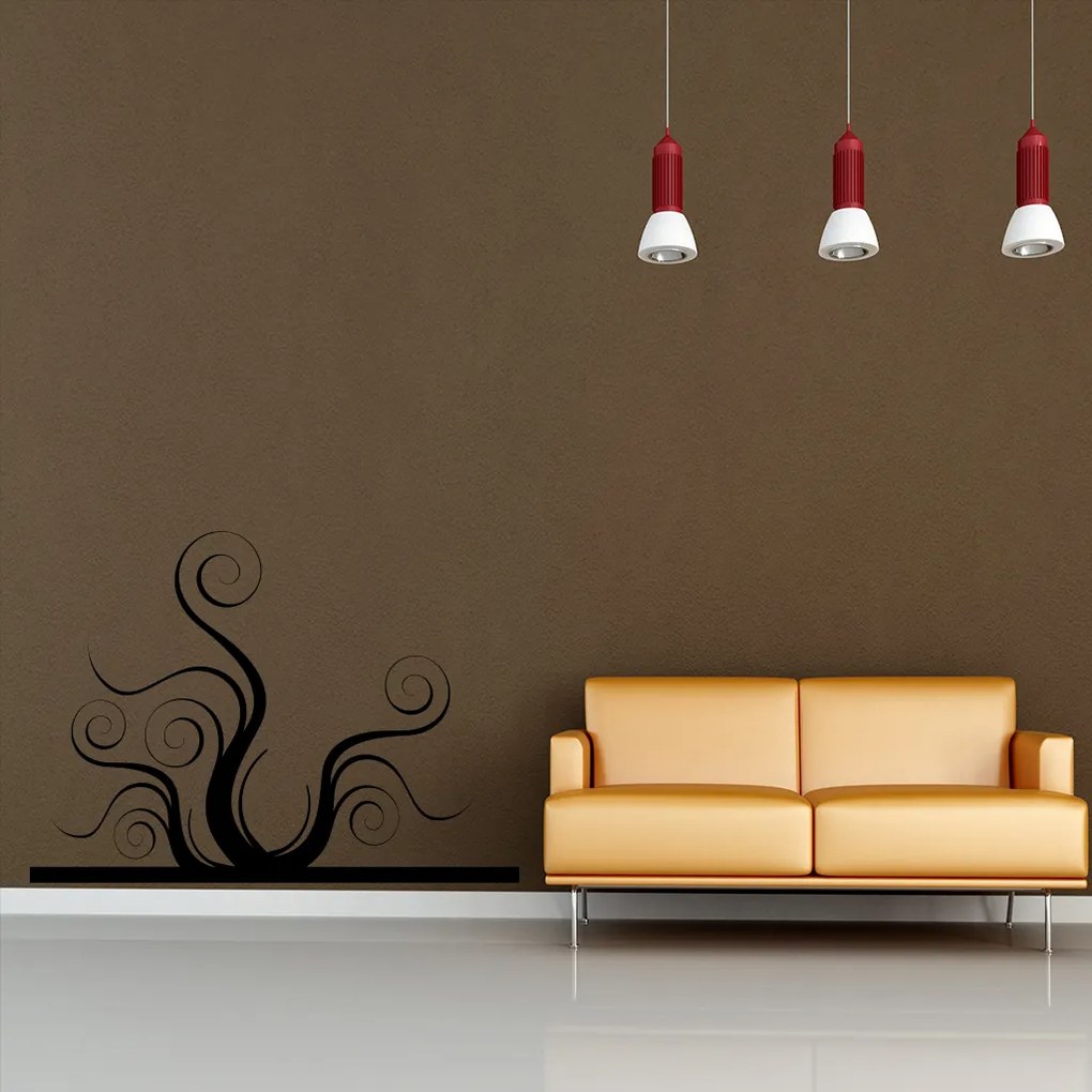 Veselá Stena Samolepka Tajomná rastlina Farba: šedá, Veľkosť: 80 x 58 cm