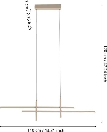 Eglo 901887 - LED závesné svietidlo na lanku TREPILIANO LED/20W/230V béžové