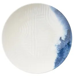 Jedálna súprava 24 ks krémová/modrá/porcelán