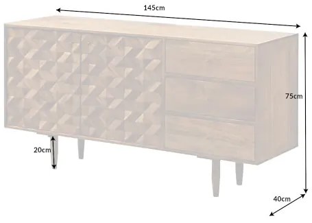 Komoda 43737 Alpine 145cm Drevo Acacia Honey  - Komfort-nábytok