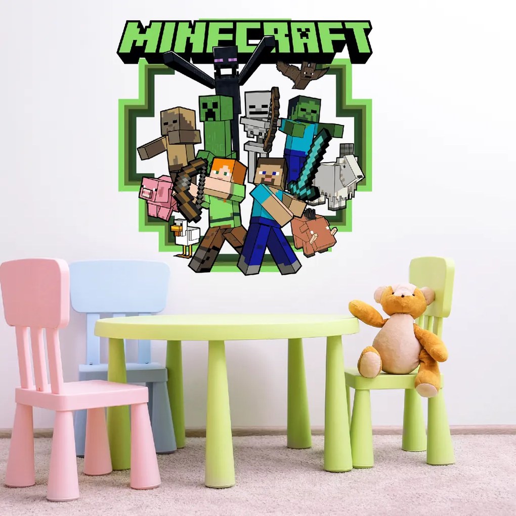 Minecraft 2 - textilná nálepka na stenu