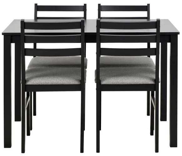 Sada jedálenského stola a 4 ks stoličiek EMILY čierna
