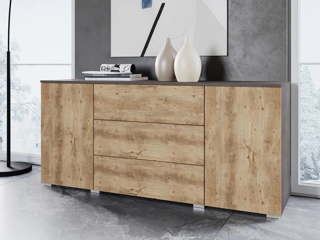 Komoda so zásuvkami Bamisio 150, Farby: wotan