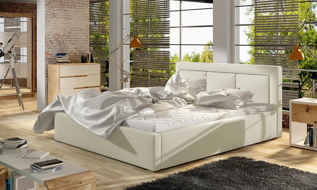 Čalúnená manželská posteľ s roštom Branco UP 140 - béžová