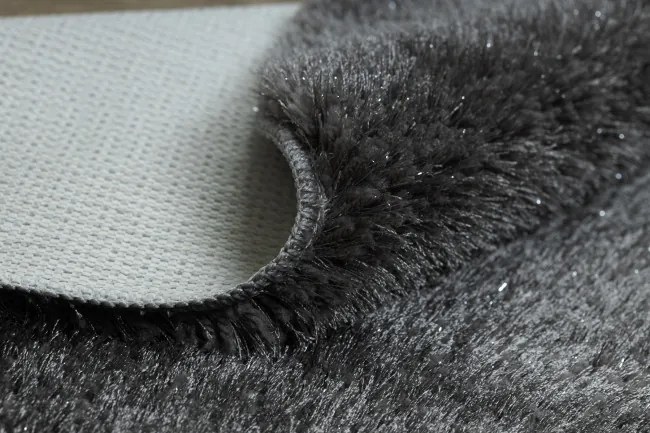Kúpeľňový koberček SYNERGY glamour / lurex, sivý kruh