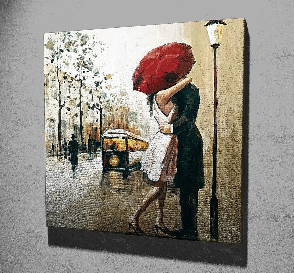 Obraz na plátne Red umbrella kiss KC042 45x45 cm